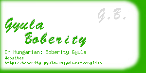 gyula boberity business card